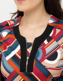 Christine Laure T-shirts|Hauts*T-shirt rouge géométrique