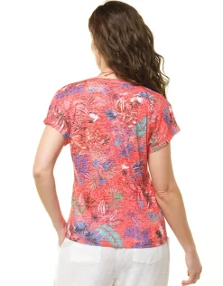 Christine Laure T-shirts|Hauts*T-shirt rouge imprimé