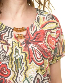 Christine Laure T-shirts|Hauts*T-shirt vert imprimé