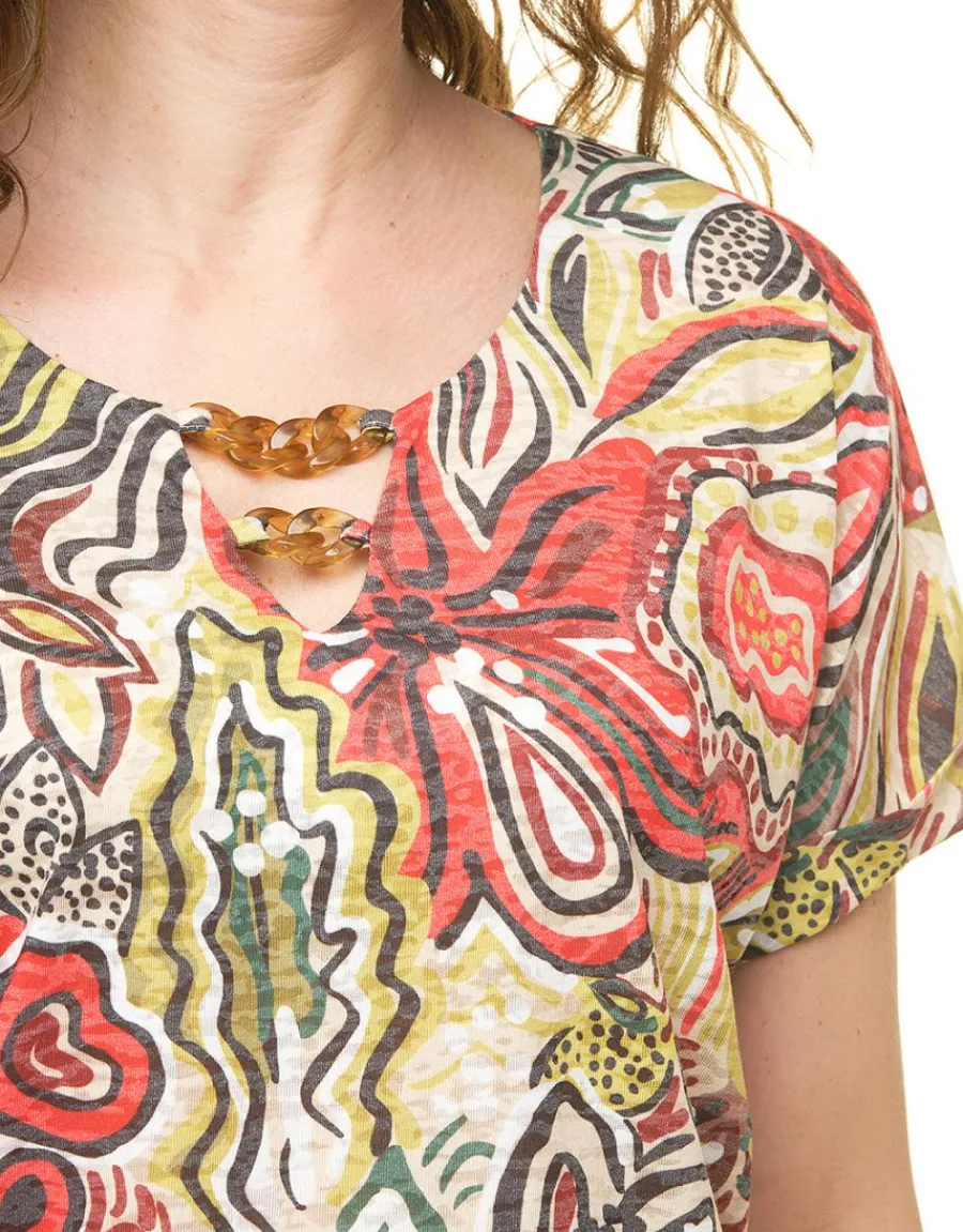 Christine Laure T-shirts|Hauts*T-shirt vert imprimé