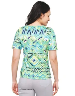 Christine Laure T-shirts|Hauts*T-shirt vert imprimé