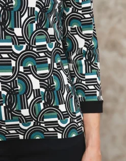 Christine Laure T-shirts|Hauts*T-shirt vert noir motif