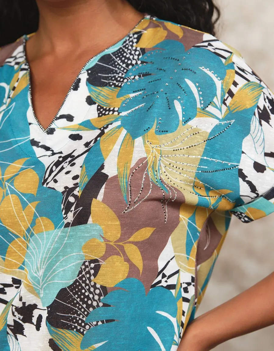 Christine Laure T-shirts|Hauts*T-shirt vert strass