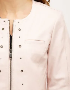 Christine Laure Habillées|Vestes*Veste 100% cuir rose pale