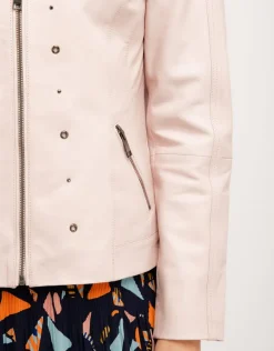 Christine Laure Habillées|Vestes*Veste 100% cuir rose pale