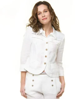 Christine Laure Habillées|Vestes*Veste 100% lin blanc