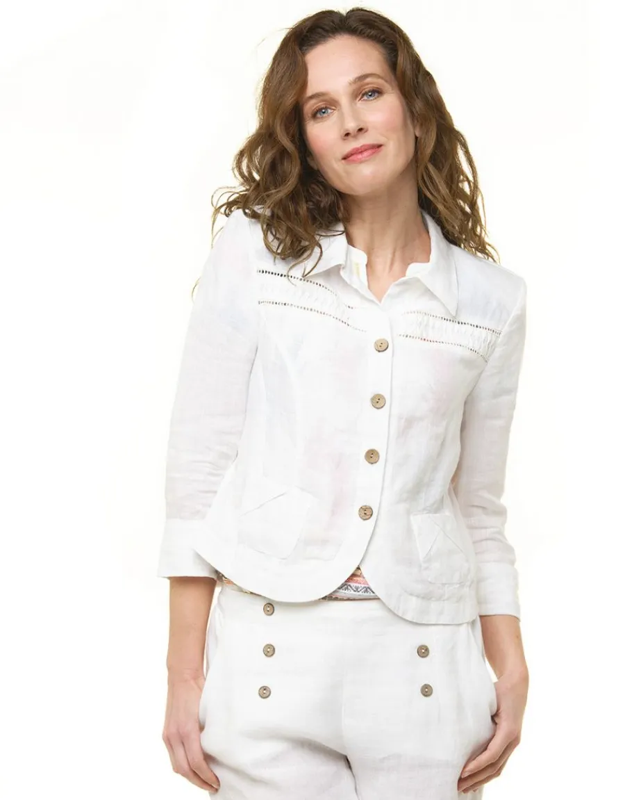 Christine Laure Habillées|Vestes*Veste 100% lin blanc