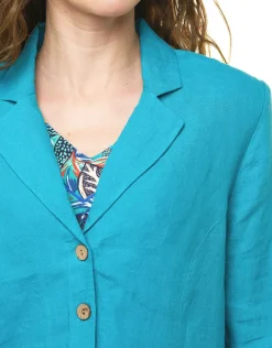 Christine Laure Habillées|Vestes*Veste 100% lin bleu