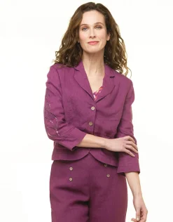 Christine Laure Habillées|Vestes*Veste 100% lin violet