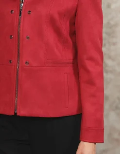 Christine Laure Habillées|Vestes*Veste aspect daim rouge