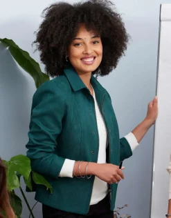 Christine Laure Habillées|Vestes*Veste aspect suédine vert