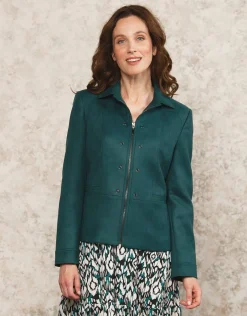 Christine Laure Habillées|Vestes*Veste aspect suédine vert