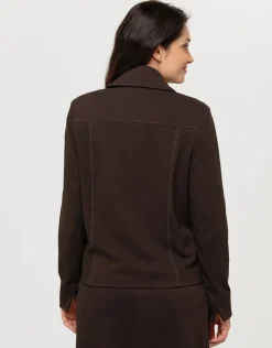 Christine Laure Habillées|Vestes*Veste bi-matière marron