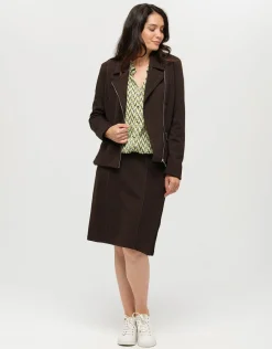 Christine Laure Habillées|Vestes*Veste bi-matière marron