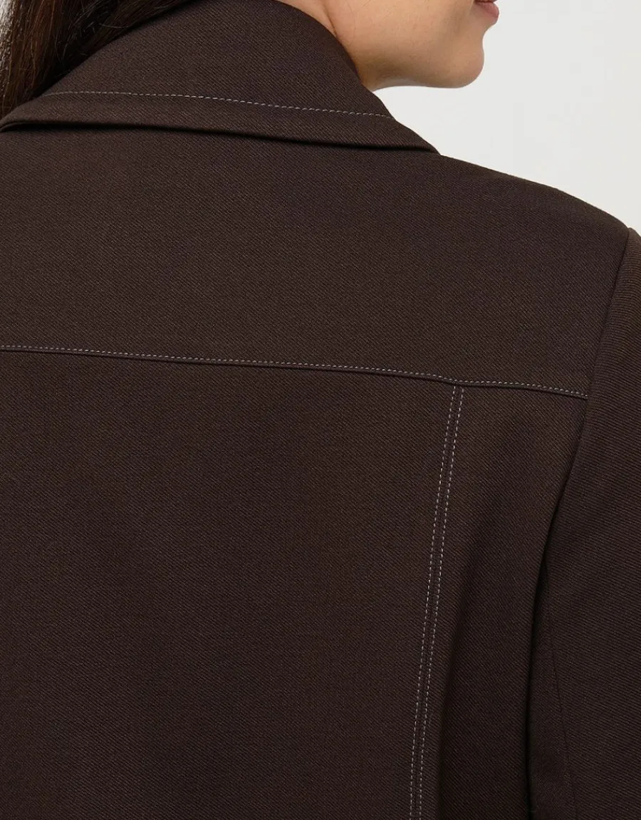 Christine Laure Habillées|Vestes*Veste bi-matière marron