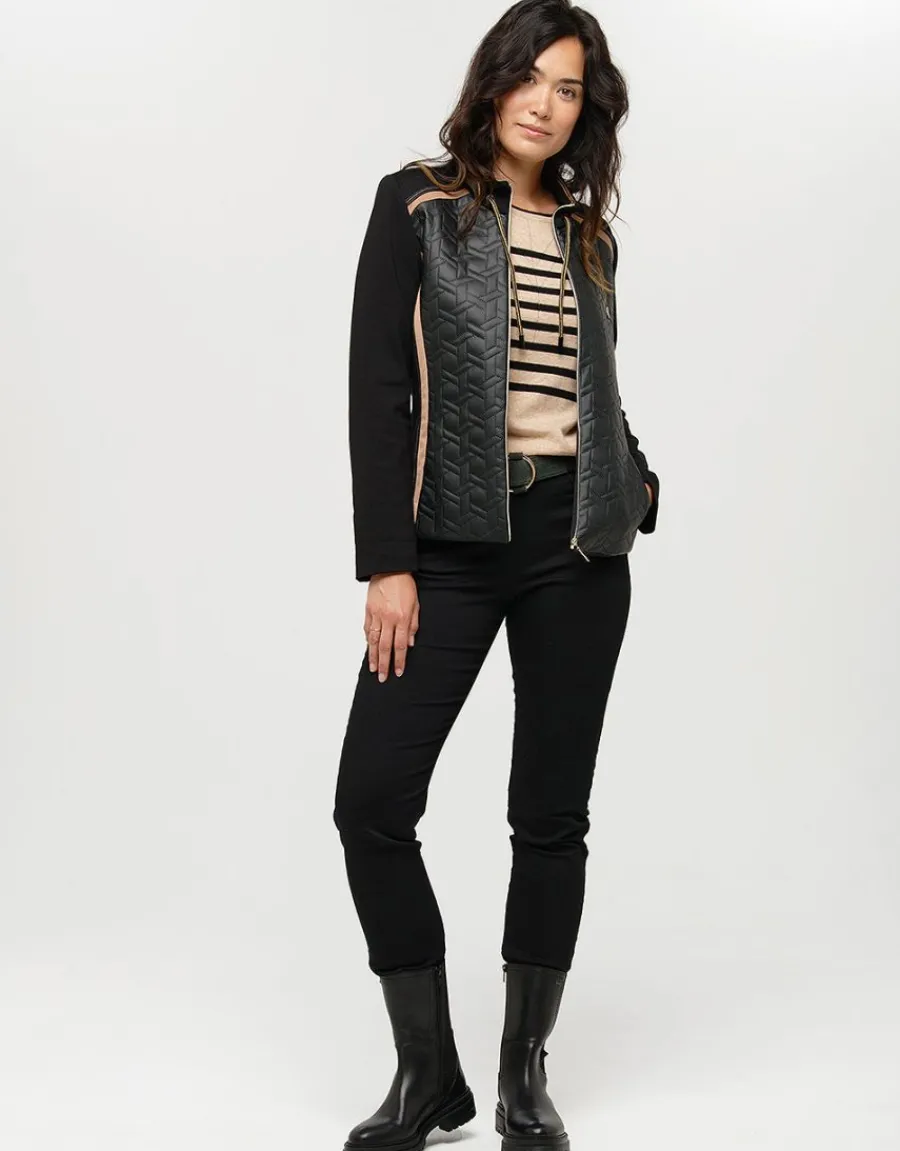Christine Laure Casual|Vestes*Veste bi-matière noir