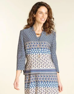 Christine Laure Habillées|Vestes*Veste bleue géométrique