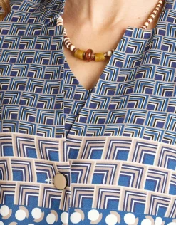 Christine Laure Habillées|Vestes*Veste bleue géométrique