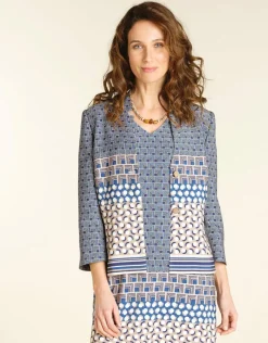 Christine Laure Habillées|Vestes*Veste bleue géométrique