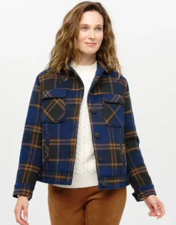 Christine Laure Casual|Vestes*Veste carreaux bleu laine