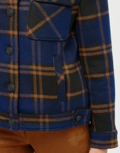 Christine Laure Casual|Vestes*Veste carreaux bleu laine