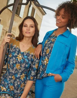 Christine Laure Habillées|Vestes*Veste chic bleu azur