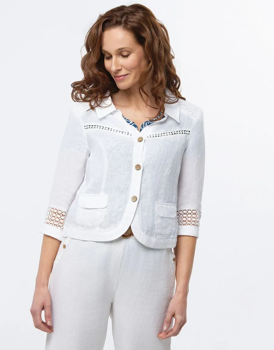 Christine Laure Habillées|Vestes*Veste chic lin blanc