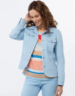 Christine Laure Vestes|Casual*Veste coton bleu ciel