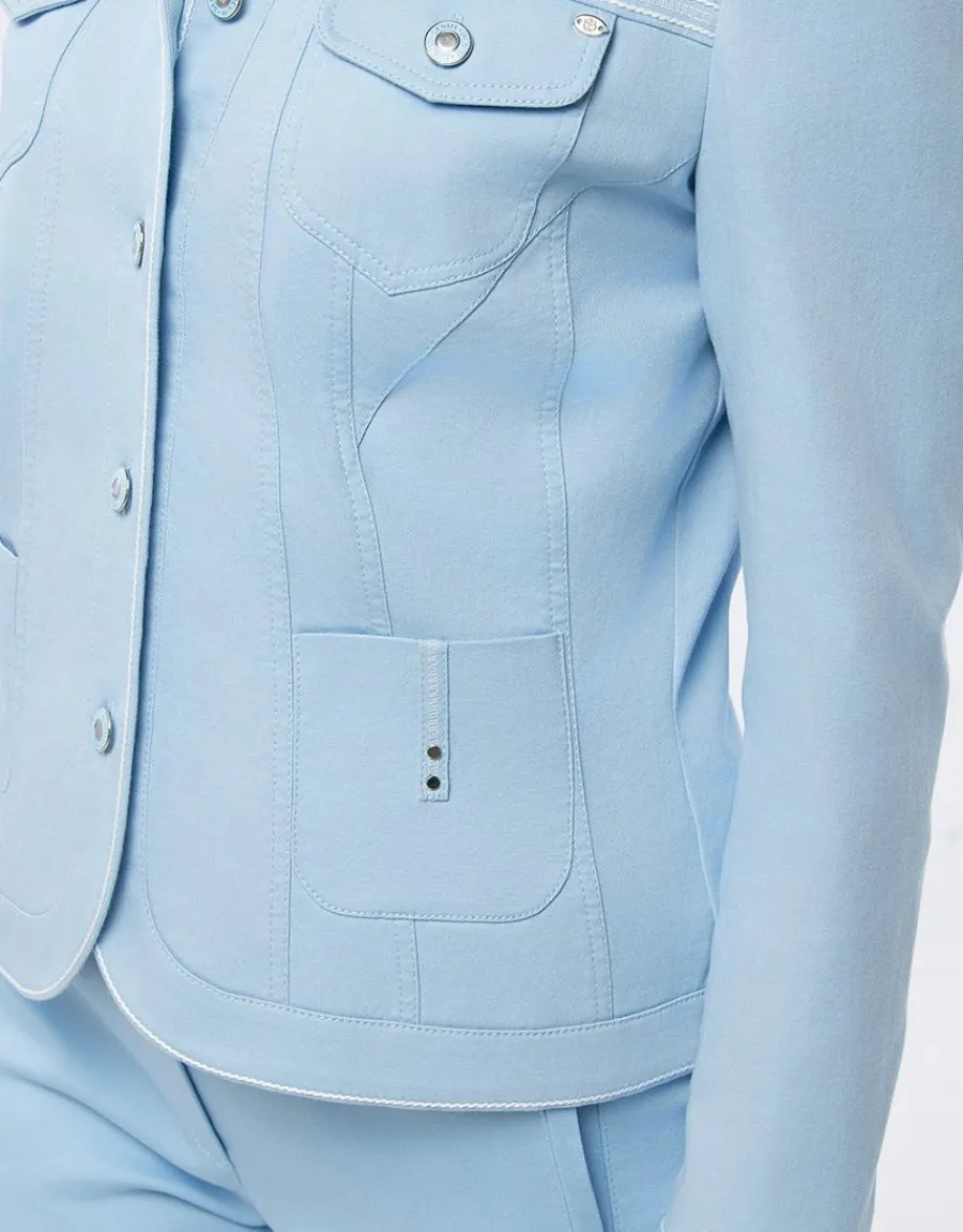 Christine Laure Vestes|Casual*Veste coton bleu ciel