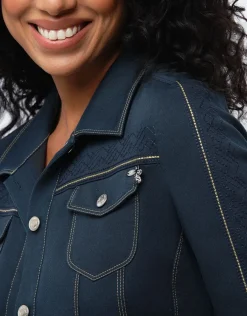 Christine Laure Casual|Vestes*Veste coton bleu marine