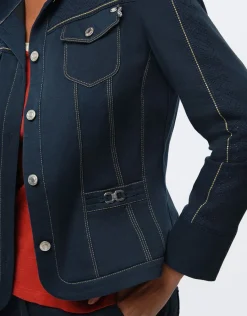 Christine Laure Casual|Vestes*Veste coton bleu marine