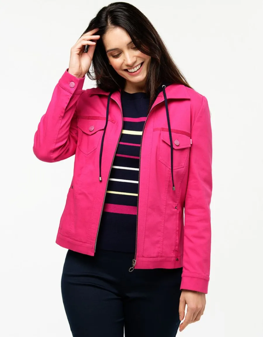 Christine Laure Casual|Vestes*Veste coton fuchsia