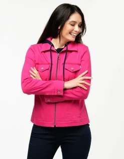 Christine Laure Casual|Vestes*Veste coton fuchsia