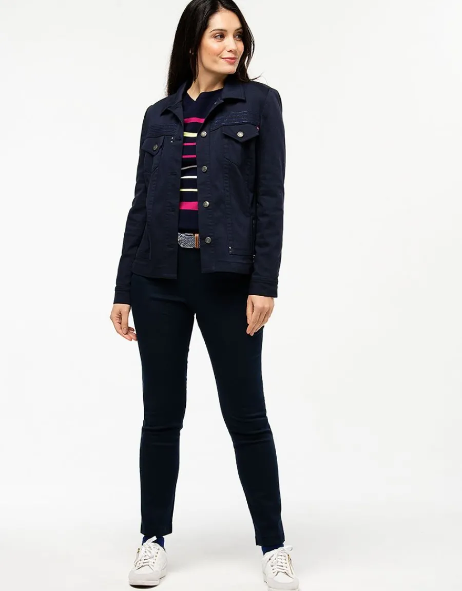 Christine Laure Casual|Vestes*Veste courte marine coton