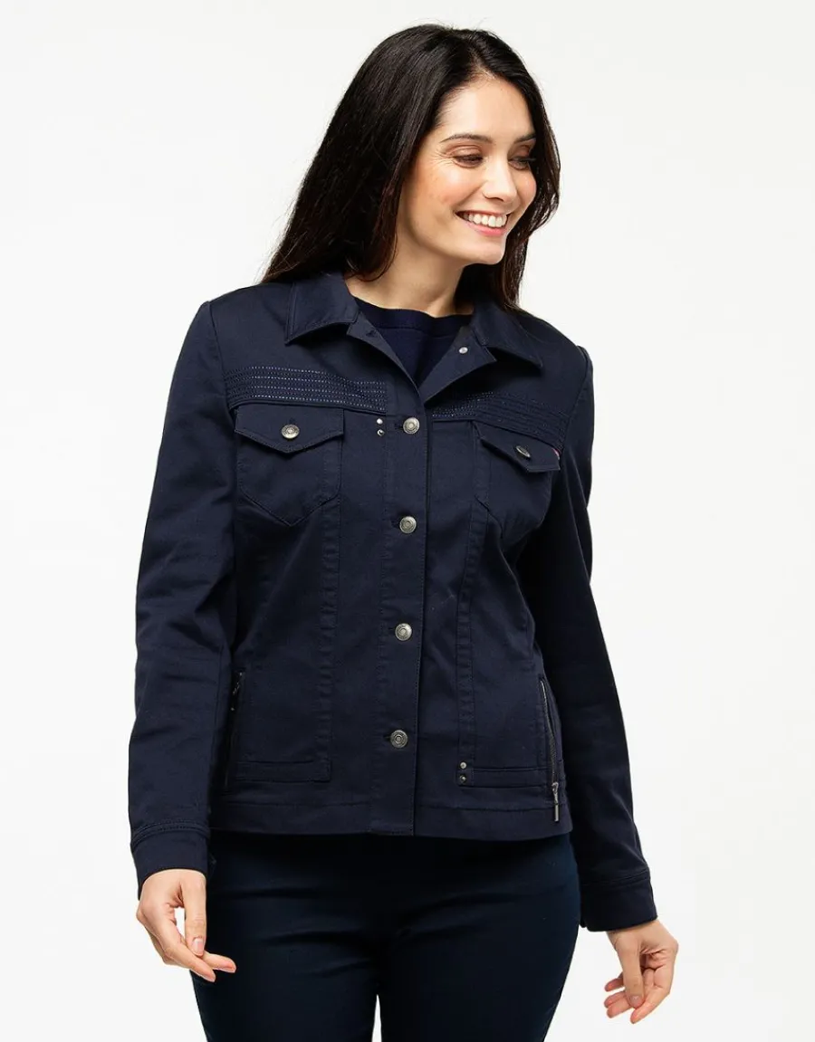Christine Laure Casual|Vestes*Veste courte marine coton