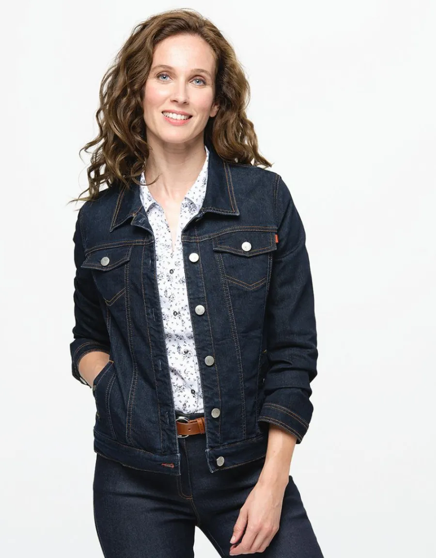 Christine Laure Casual|Vestes*Veste en jean bleu brut