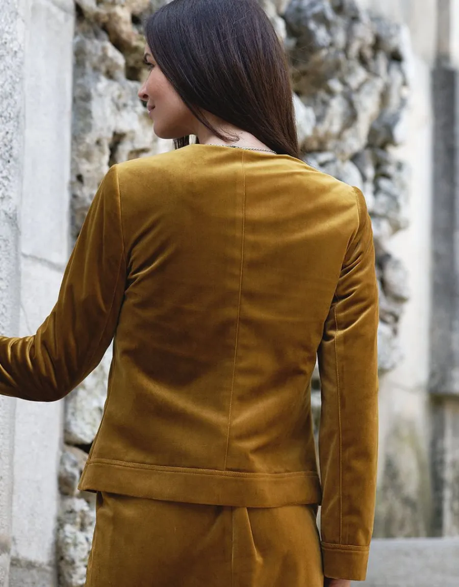 Christine Laure Habillées|Vestes*Veste en velours ocre