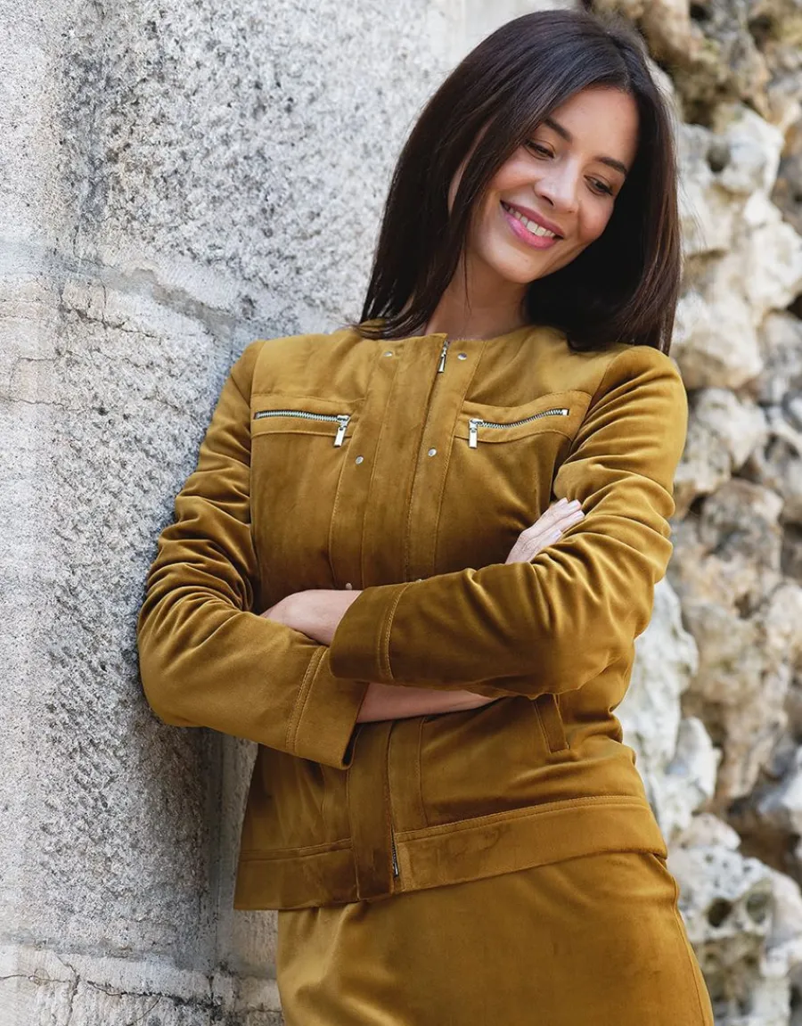 Christine Laure Habillées|Vestes*Veste en velours ocre