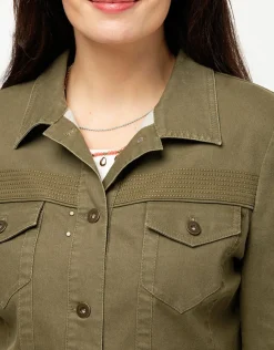 Christine Laure Casual|Vestes*Veste kaki coton enduit