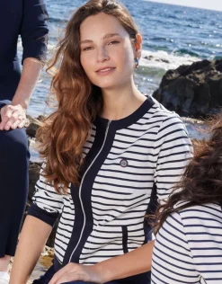 Christine Laure Casual|Vestes*Veste milano rayée bleu