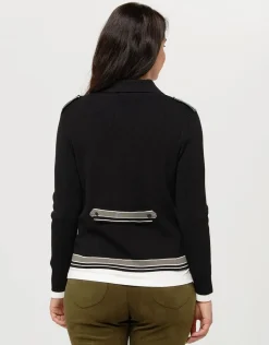 Christine Laure Gilets|Maille*Veste noire zippée