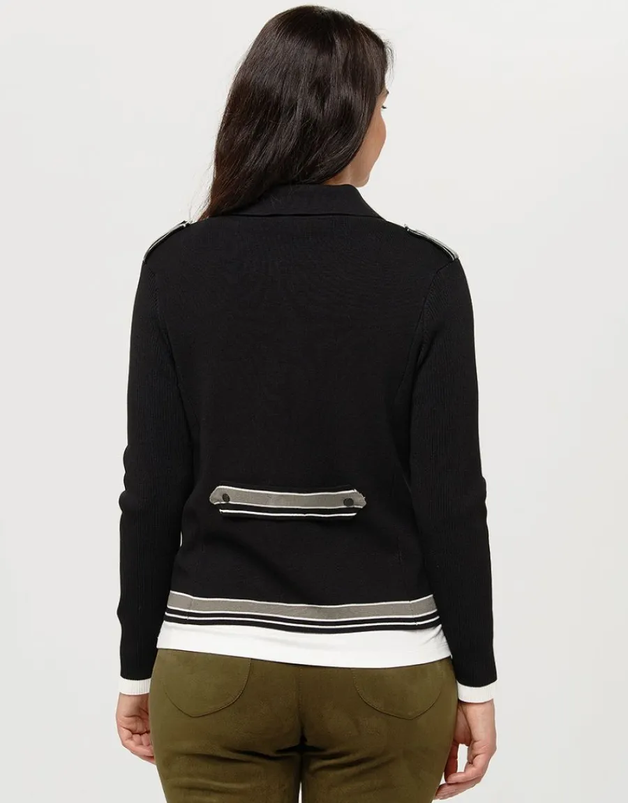 Christine Laure Gilets|Maille*Veste noire zippée