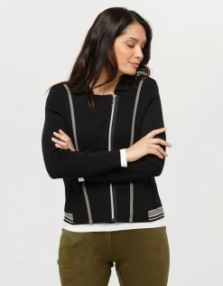 Christine Laure Gilets|Maille*Veste noire zippée