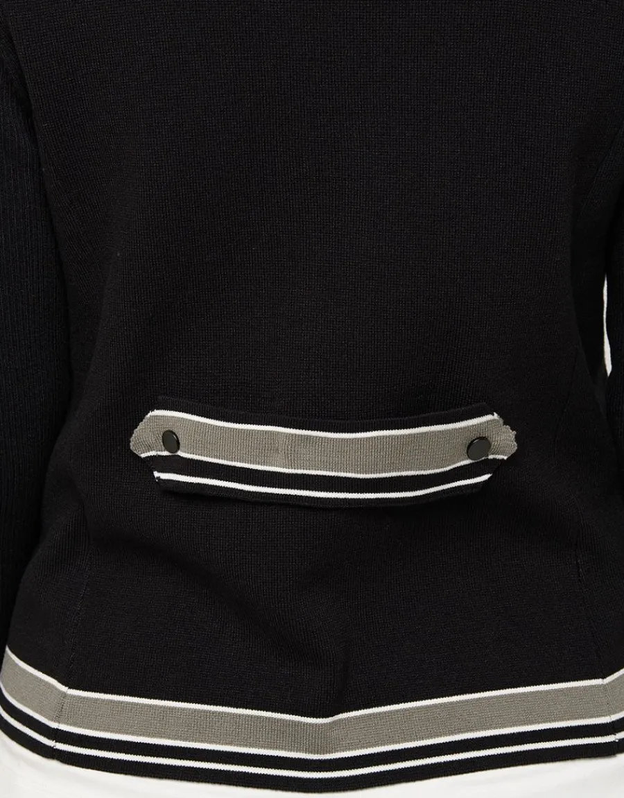 Christine Laure Gilets|Maille*Veste noire zippée