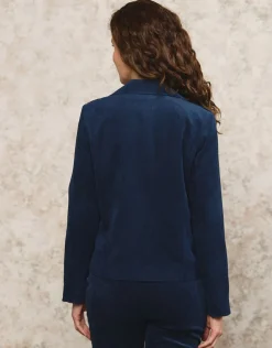 Christine Laure Vestes|Habillées*Veste velours côtelé bleu