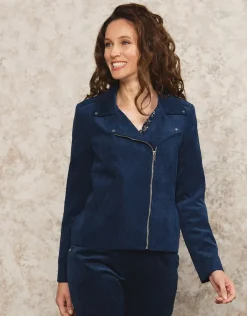 Christine Laure Vestes|Habillées*Veste velours côtelé bleu