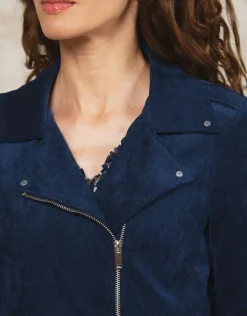 Christine Laure Vestes|Habillées*Veste velours côtelé bleu