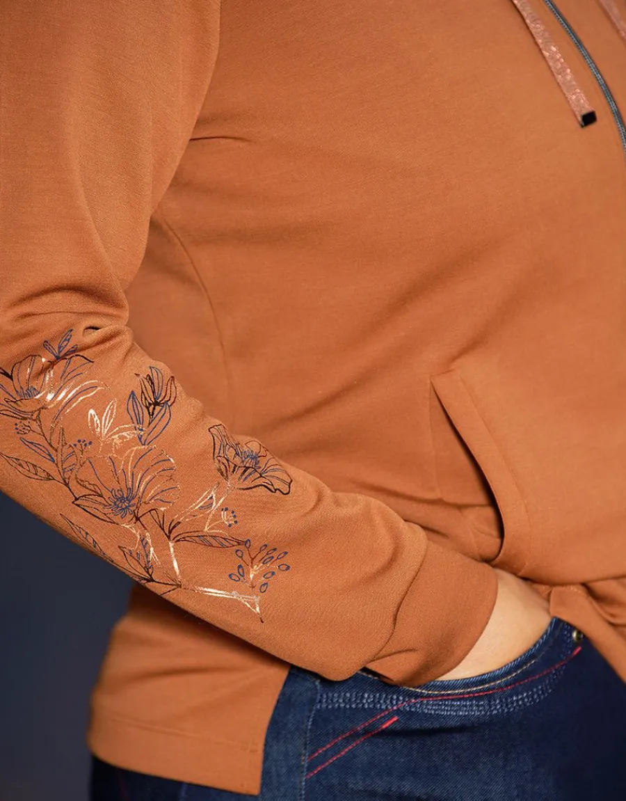 Christine Laure Gilets|Maille*Veste zippée camel