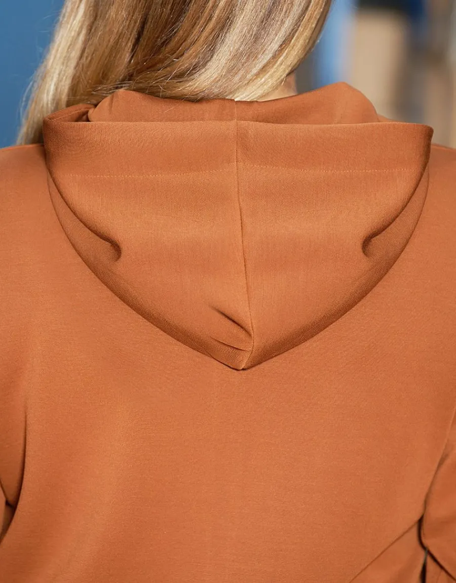 Christine Laure Gilets|Maille*Veste zippée camel